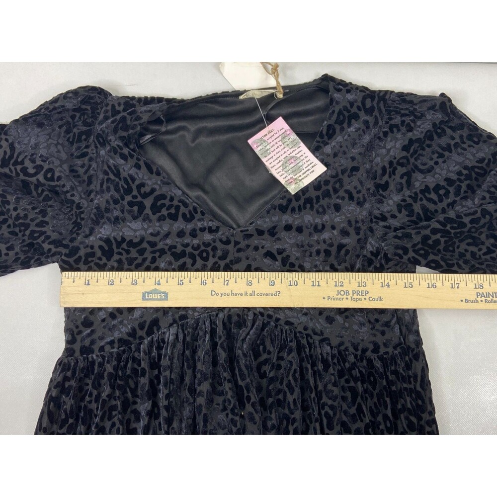 New In Collection Women Large Mini Dress Black Leopard Pattern Flow Skirt NWT - Picture 7 of 8
